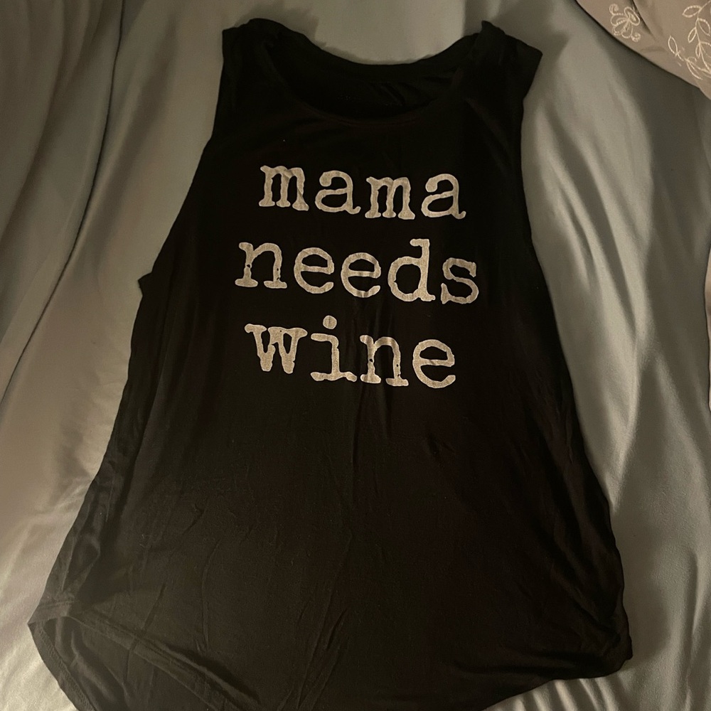 Grayson Threads Women's Black Tank Top “Mama Needs Wine” - Size L